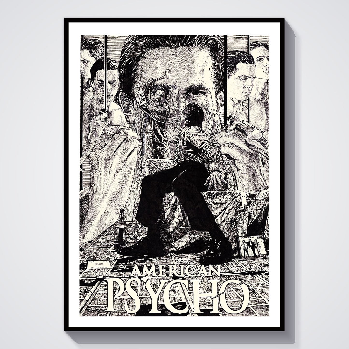 Flex Designs Poster American Psycho Cartoon 5 x 7" Home Goods - Movie 2000 Movie Poster