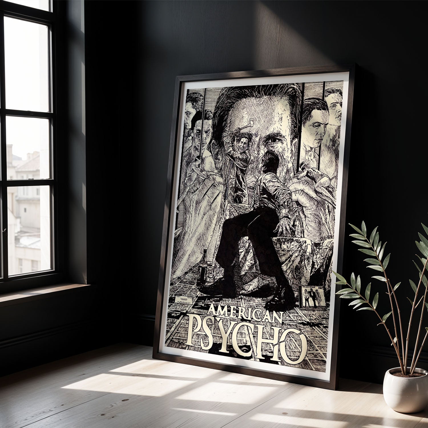 Flex Designs Poster American Psycho Cartoon 5 x 7" Home Goods - Movie 2000 Movie Poster