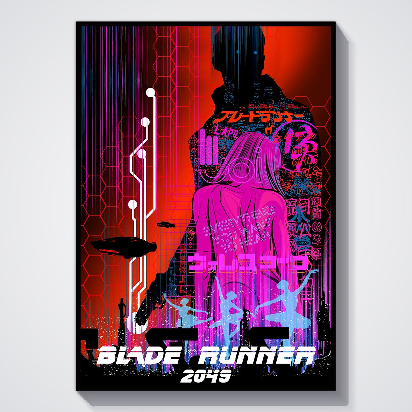 Flex Designs Poster Blade Runner 2049 Neon 11 x 17" Home Goods - Movie 2017 Movie Poster