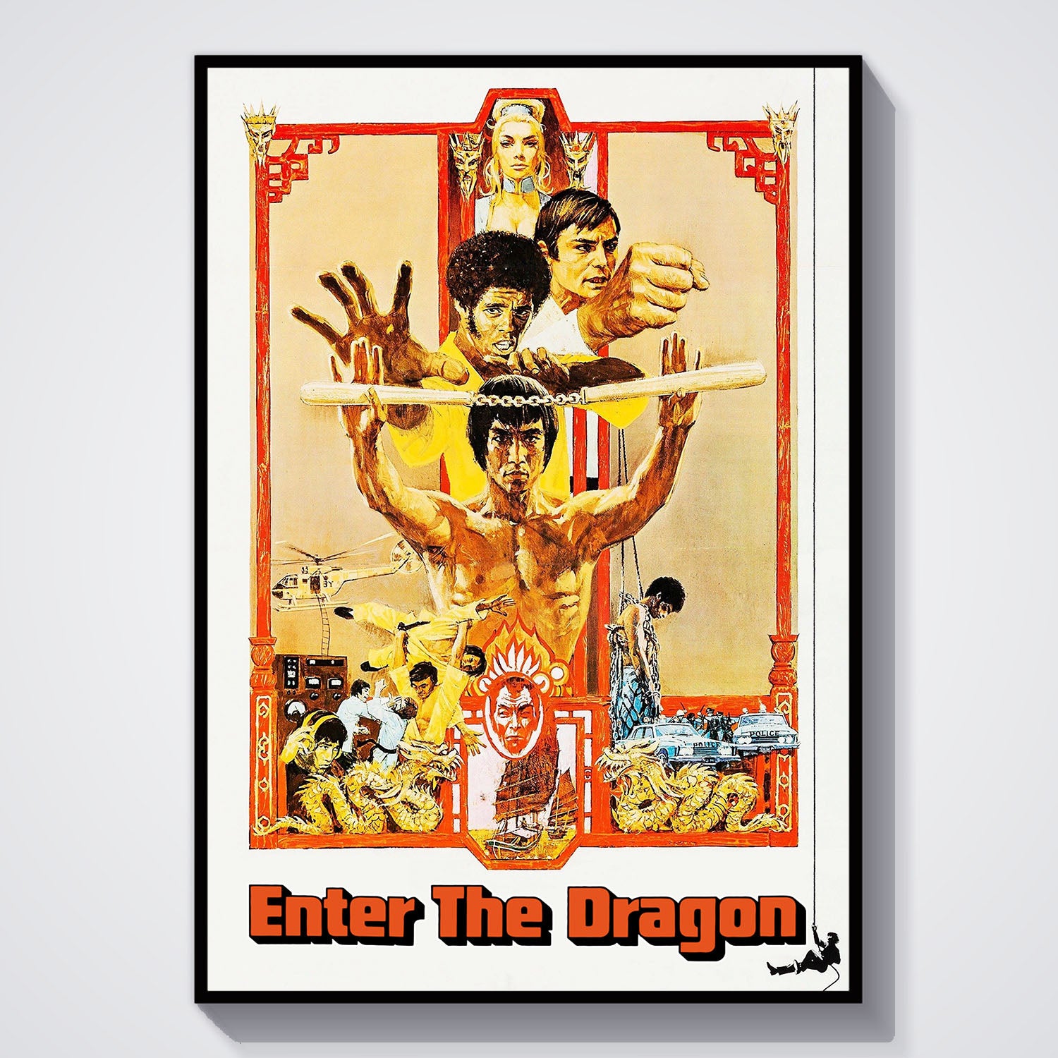 Flex Designs Poster Enter the Dragon Cartoon 11 x 17" Home Goods - Movie 1973 Movie Poster