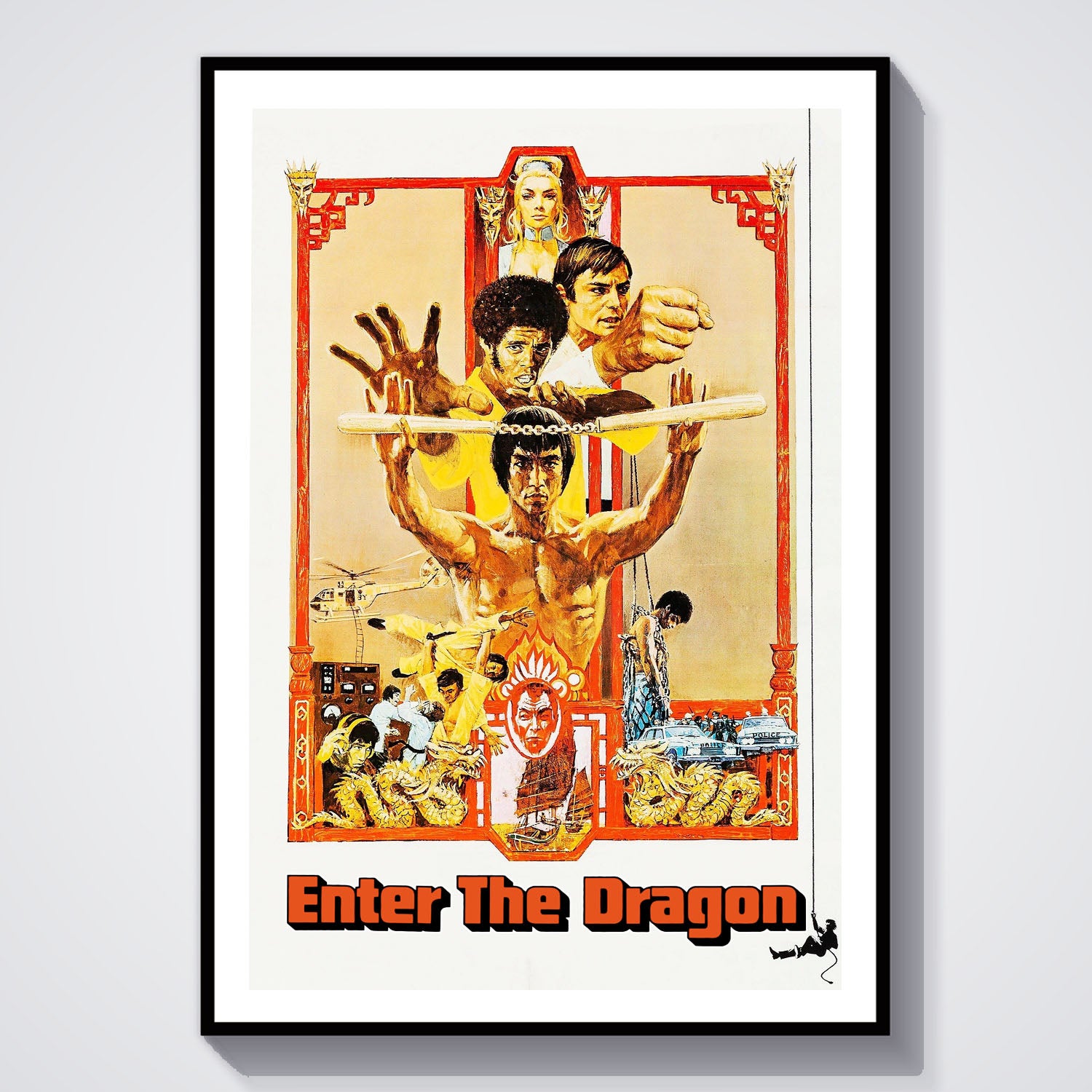 Flex Designs Poster Enter the Dragon Cartoon 5 x 7" Home Goods - Movie 1973 Movie Poster