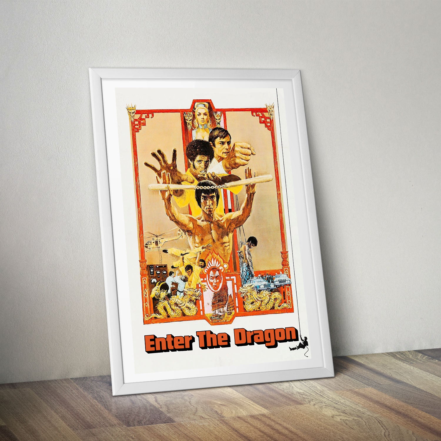 Flex Designs Poster Enter the Dragon Cartoon 5 x 7" Home Goods - Movie 1973 Movie Poster