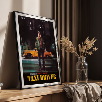 Flex Designs Poster Taxi Driver Cinematic 11 x 17" Home Goods - Movie 1976 Movie Poster