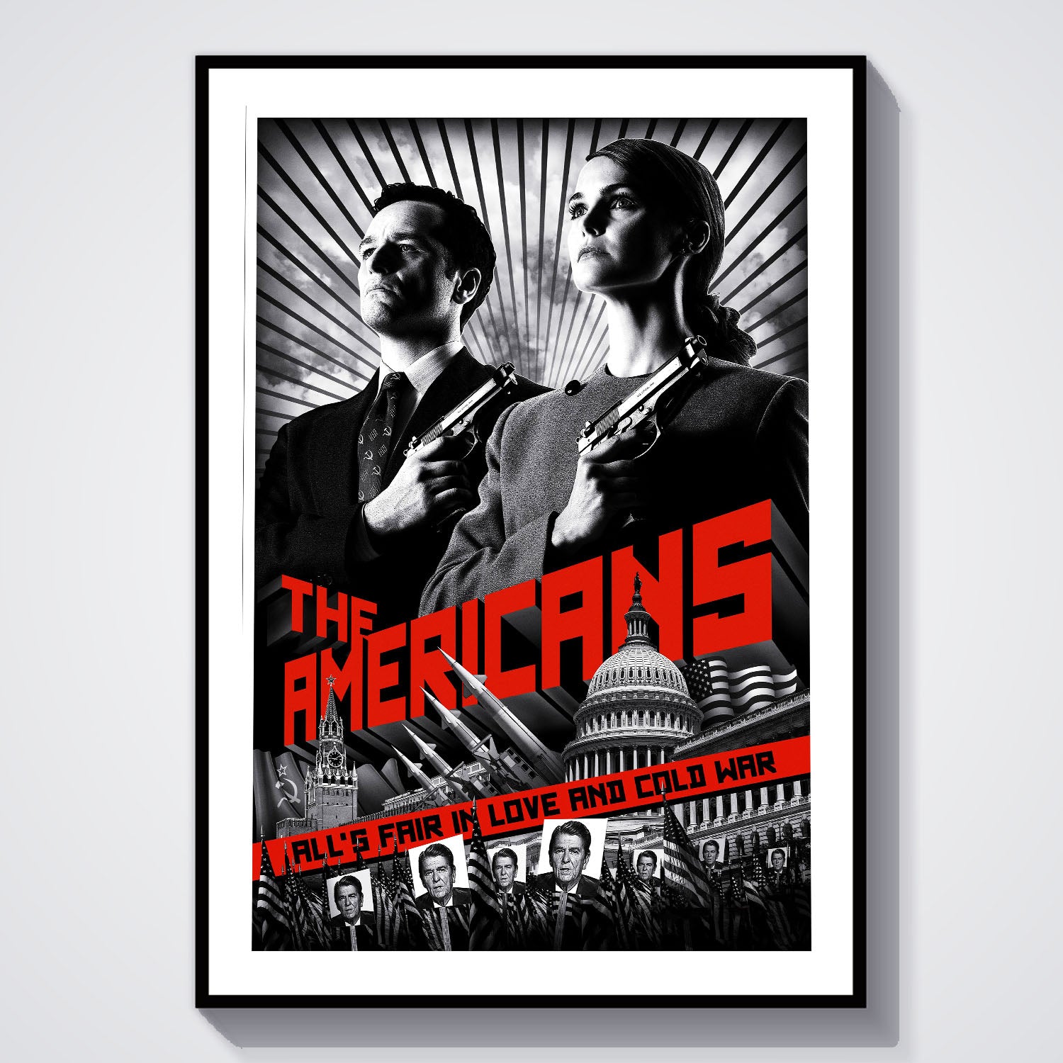 Flex Designs Poster The Americans Noir 5 x 7" Home Goods - TV show 2013 TV show Poster