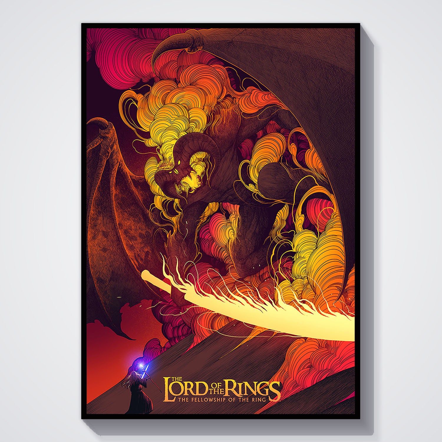 Flex Designs Poster The Lord of the Rings The Fellowship of the Ring Neon 11 x 17" Home Goods - Movie 2001 Movie Poster