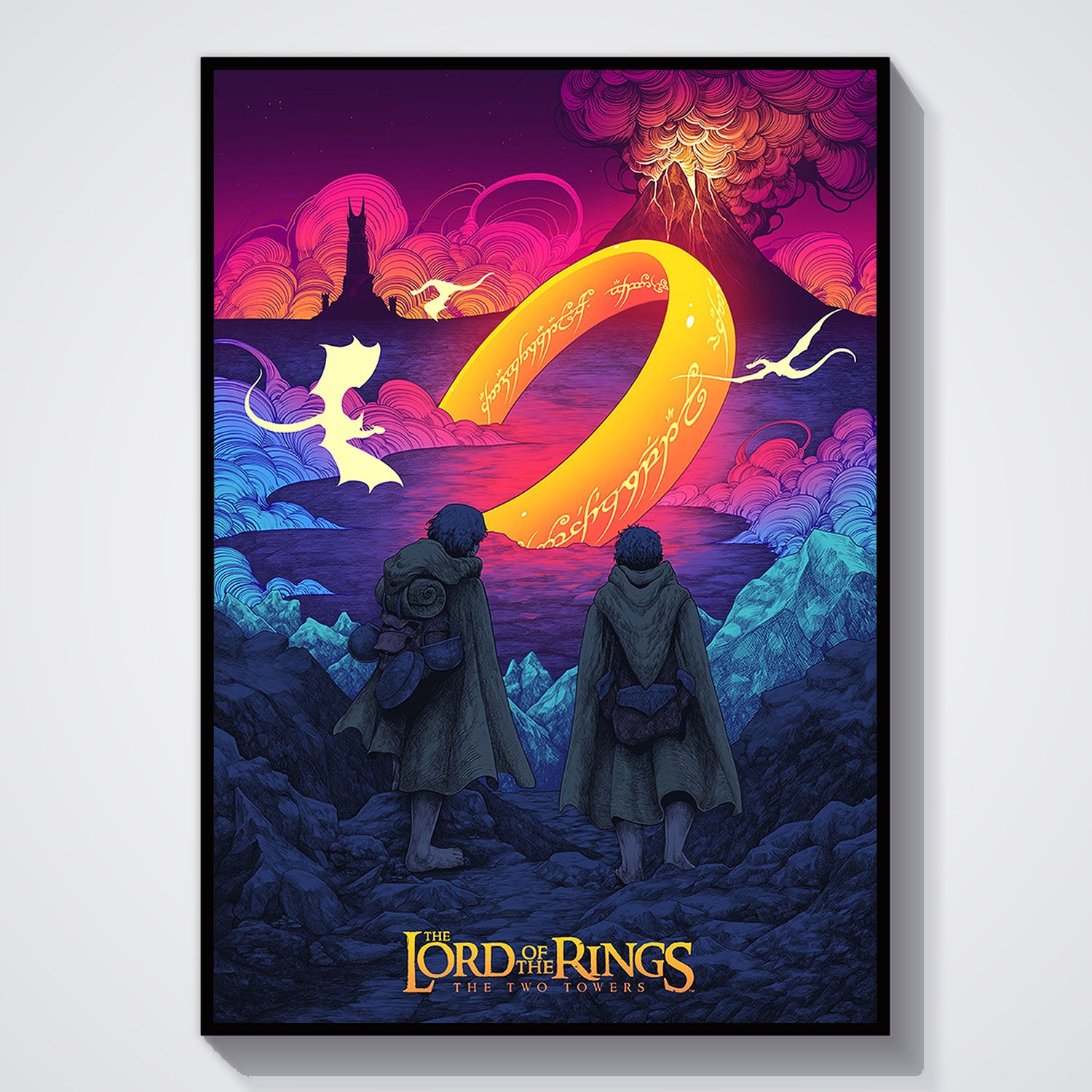 Flex Designs Poster The Lord of the Rings The Two Towers Neon 11 x 17" Home Goods - Movie 2002 Movie Poster