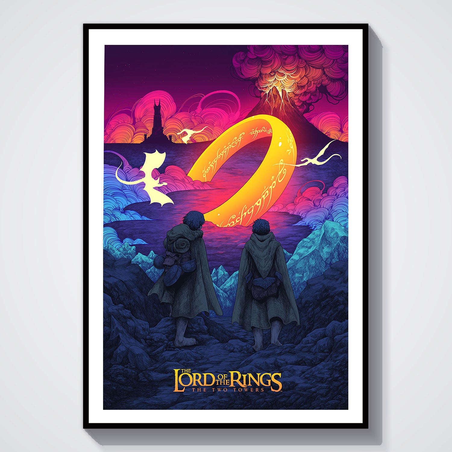 Flex Designs Poster The Lord of the Rings The Two Towers Neon 5 x 7" Home Goods - Movie 2002 Movie Poster
