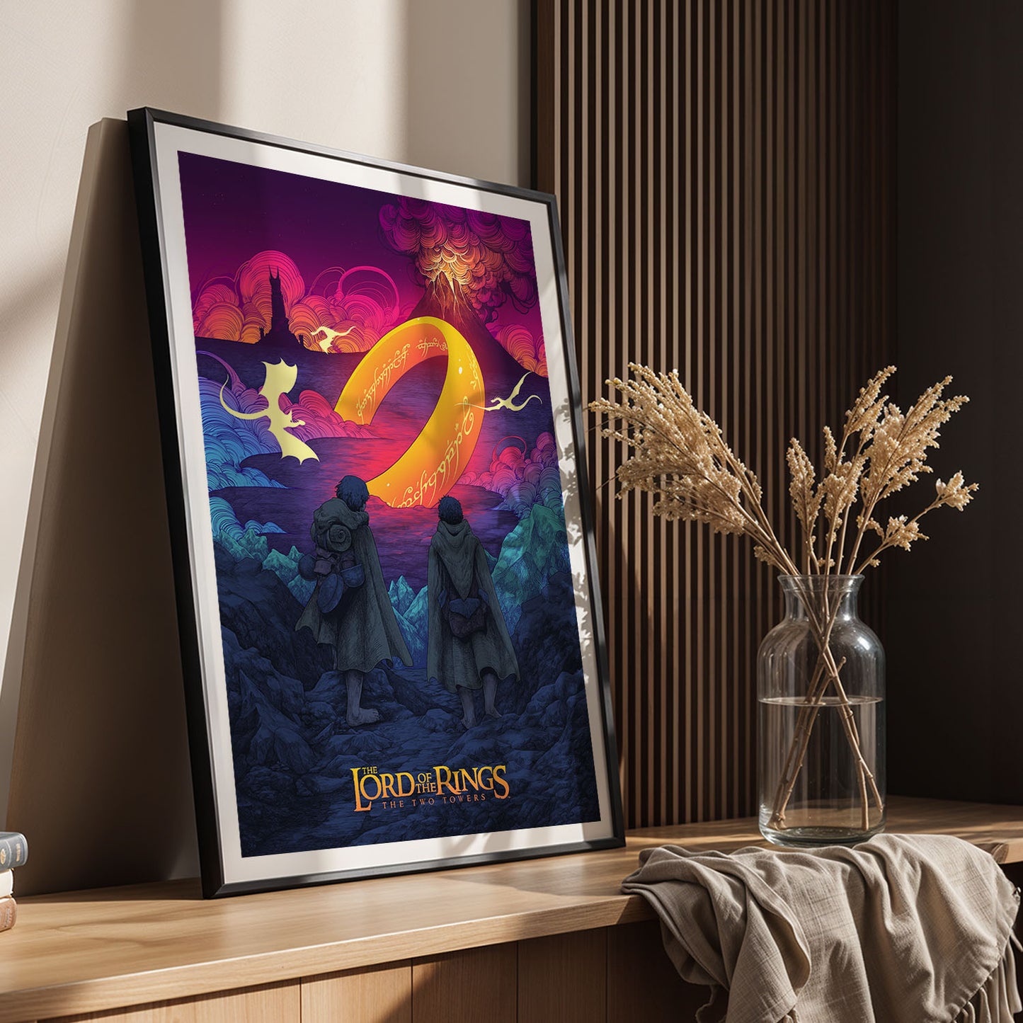 Flex Designs Poster The Lord of the Rings The Two Towers Neon 11 x 17" Home Goods - Movie 2002 Movie Poster