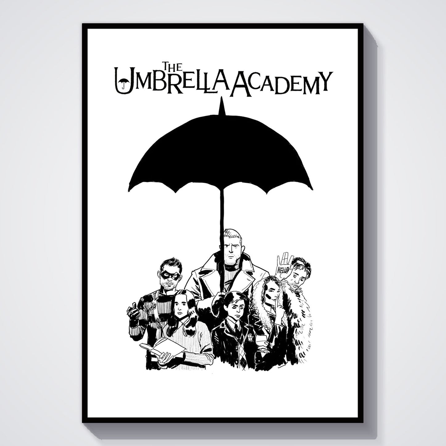 Flex Designs Poster The Umbrella Academy Cartoon 5 x 7" Home Goods - TV show 2019 TV show Poster