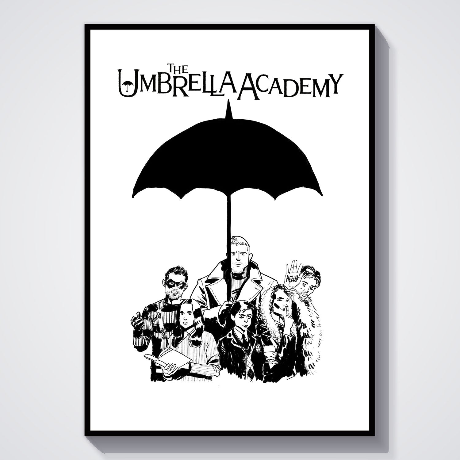 Flex Designs Poster The Umbrella Academy Cartoon 5 x 7" Home Goods - TV show 2019 TV show Poster