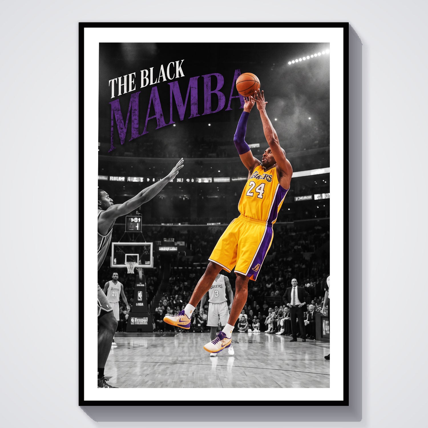 Flex Designs Poster Kobe Bryant Black Mamba Fadeaway 5 x 7" Home Goods - Sports  Poster