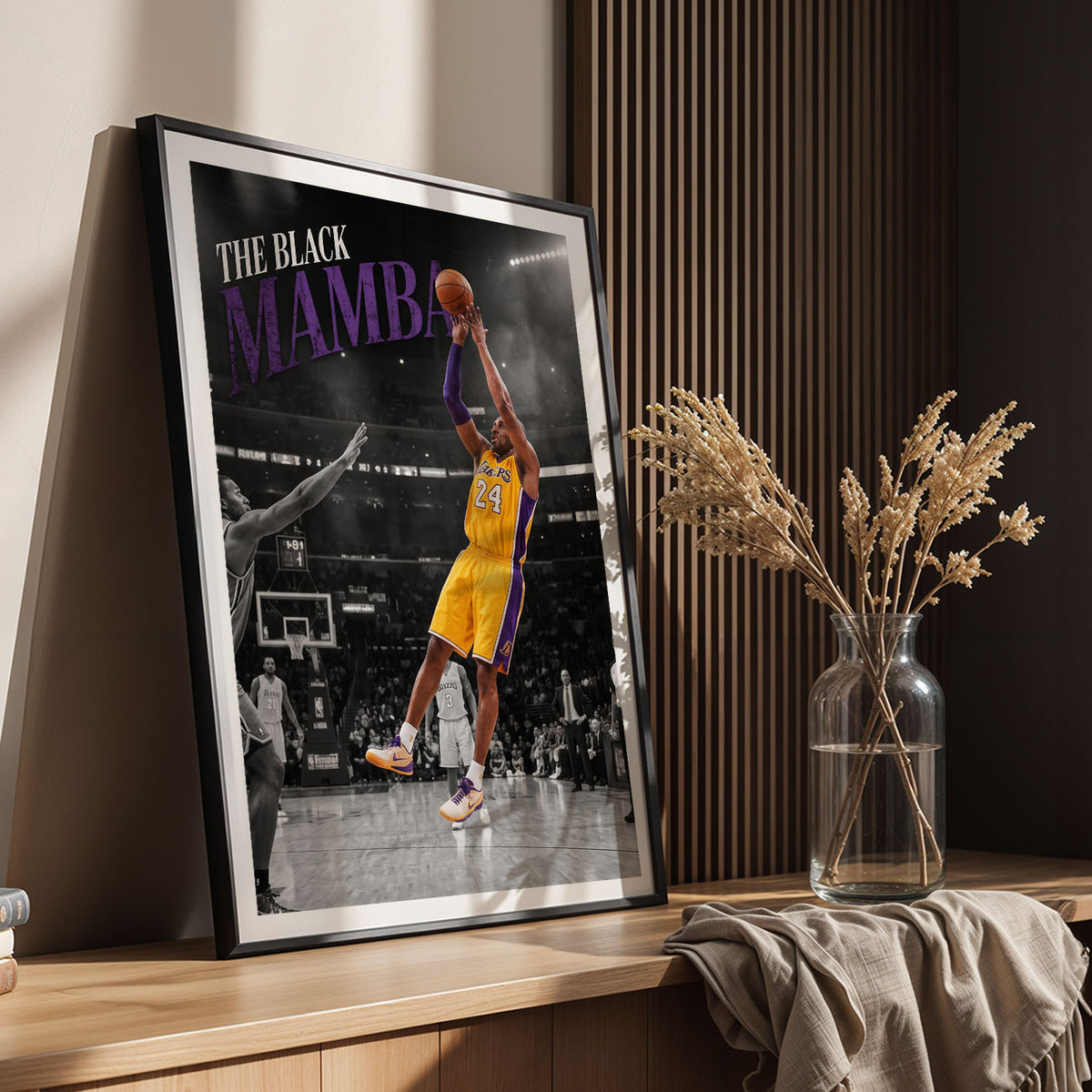 Flex Designs Poster Kobe Bryant Black Mamba Fadeaway 11 x 17" Home Goods - Sports  Poster