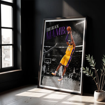 Flex Designs Poster Kobe Bryant Black Mamba Fadeaway 5 x 7" Home Goods - Sports  Poster