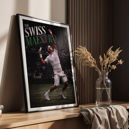 Flex Designs Poster Roger Federer the Swiss Maestro 11 x 17" Home Goods - Sports  Poster