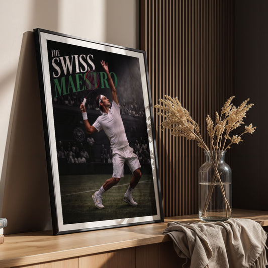 Flex Designs Poster Roger Federer the Swiss Maestro 11 x 17" Home Goods - Sports  Poster