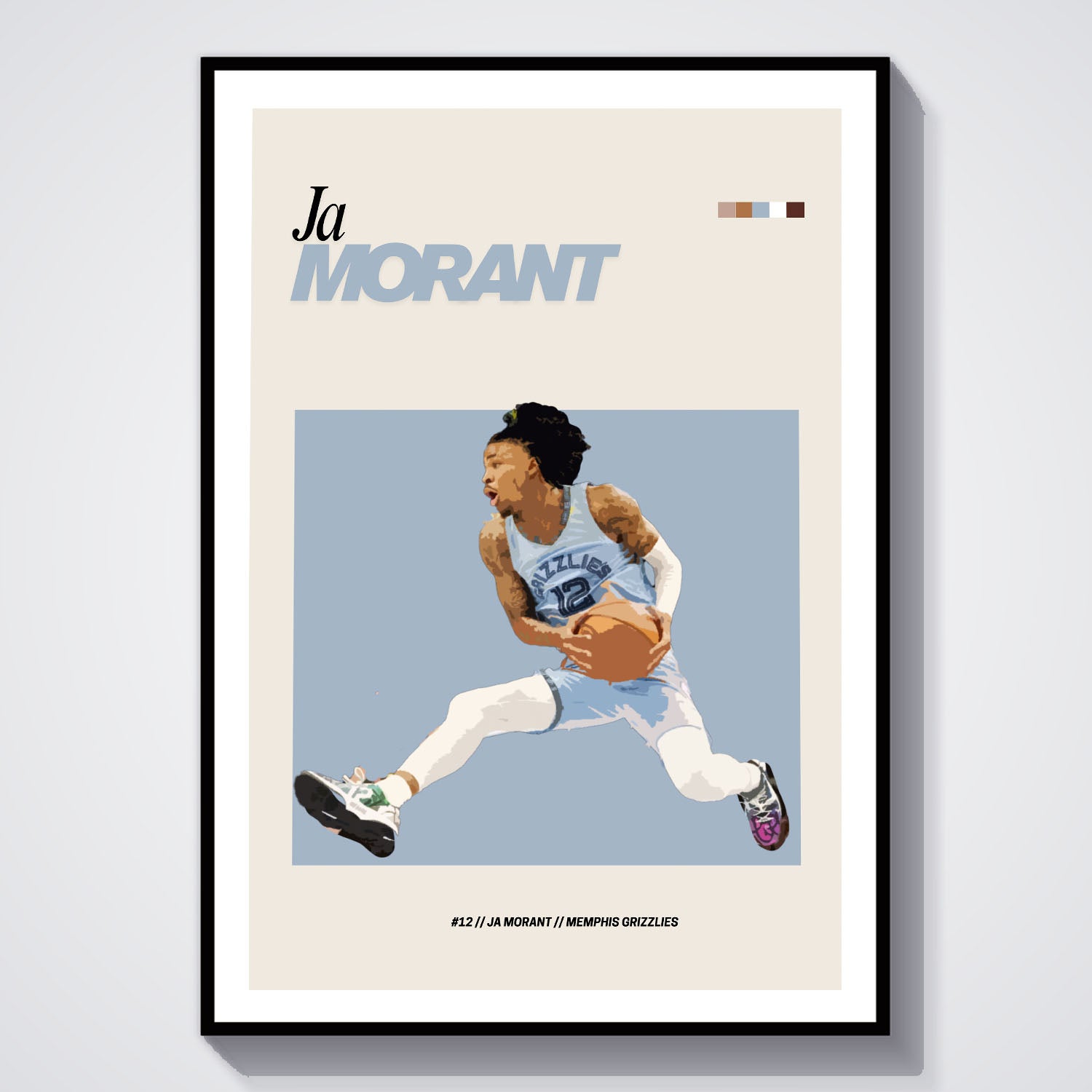 Flex Designs Poster Ja Morant NBA FlexM 5 x 7" Home Goods - Sports  Poster
