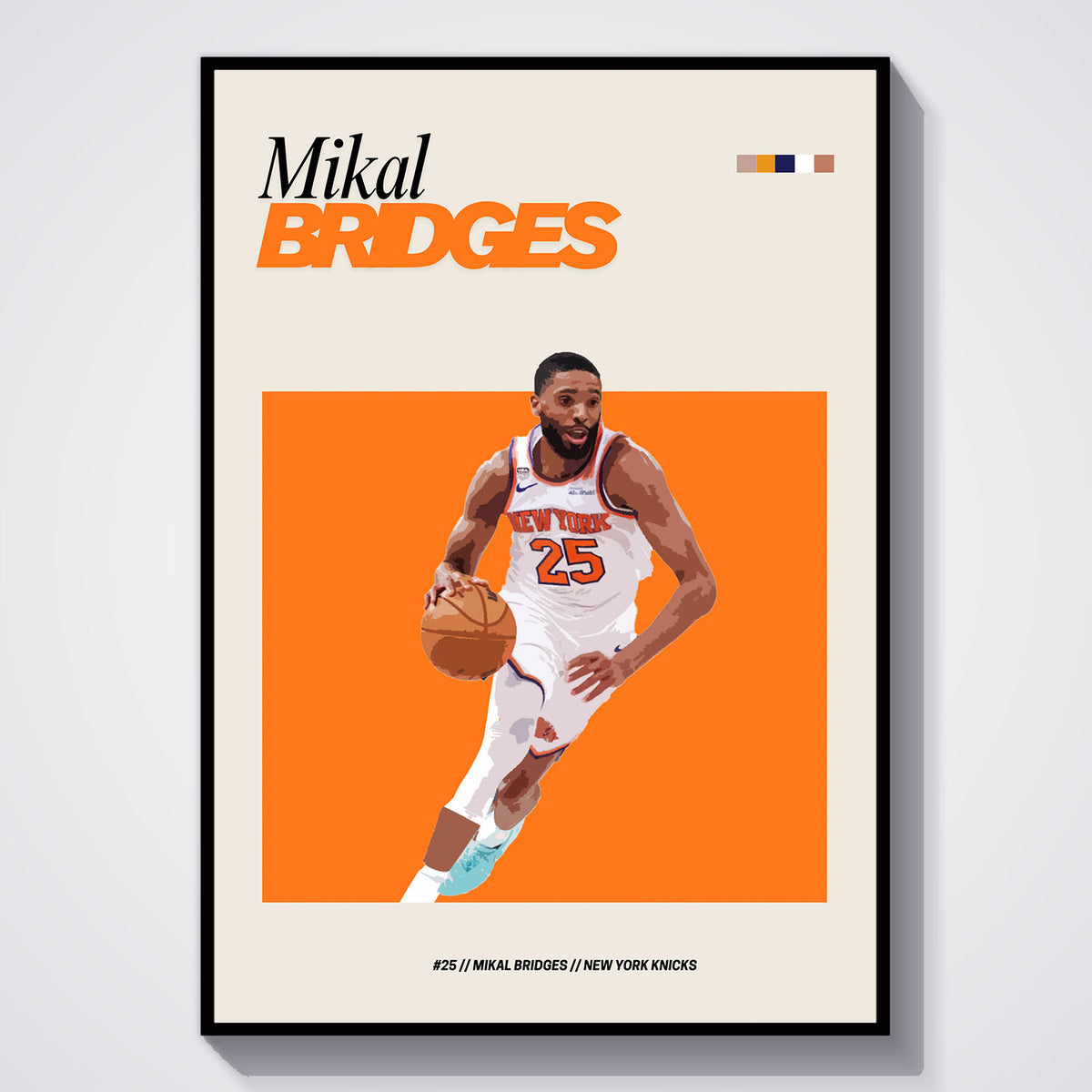 Flex Designs Poster Mikal Bridges NBA FlexM 11 x 17" Home Goods - Sports  Poster