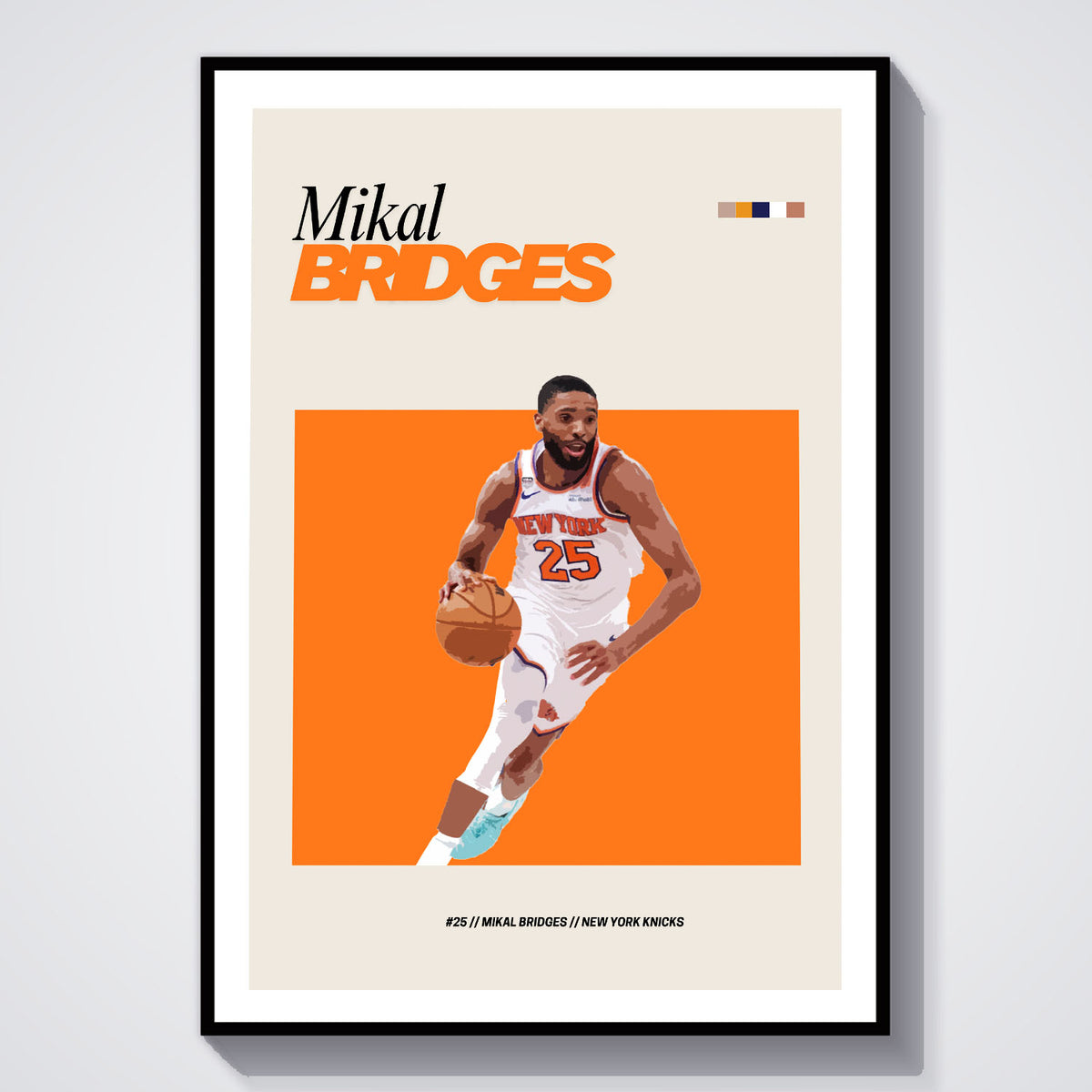 Flex Designs Poster Mikal Bridges NBA FlexM 5 x 7" Home Goods - Sports  Poster