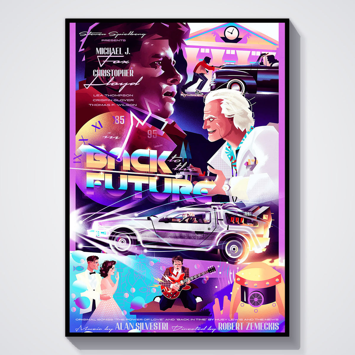 Flex Designs Poster Back to the Future Cartoon 11 x 17" Home Goods - Movie 1985 Movie Poster