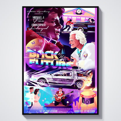 Flex Designs Poster Back to the Future Cartoon 11 x 17" Home Goods - Movie 1985 Movie Poster