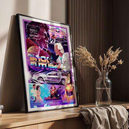 Flex Designs Poster Back to the Future Cartoon 11 x 17" Home Goods - Movie 1985 Movie Poster