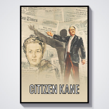 Flex Designs Poster Citizen Kane Cartoon 11 x 17" Home Goods - Movie 1941 Movie Poster