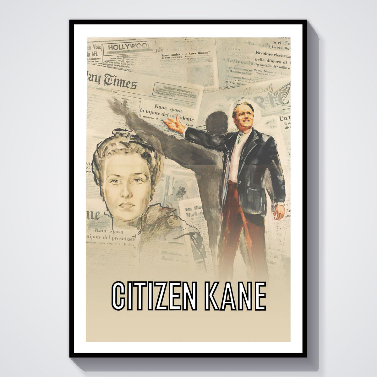 Flex Designs Poster Citizen Kane Cartoon 5 x 7" Home Goods - Movie 1941 Movie Poster