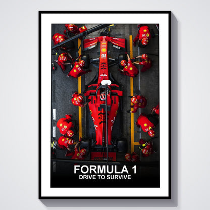 Flex Designs Poster Formula 1 Drive to Survive Ferrari 5 x 7" Home Goods - TV Show 2019 TV Show Poster