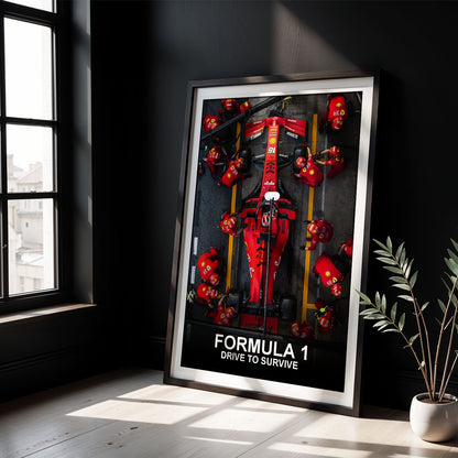 Flex Designs Poster Formula 1 Drive to Survive Ferrari 5 x 7" Home Goods - TV Show 2019 TV Show Poster