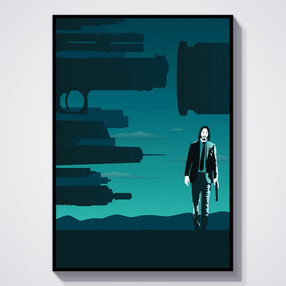 Flex Designs Poster John Wick Sketch 11 x 17" Home Goods - Movie 2014 Movie Poster