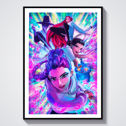 Flex Designs Poster KPop Demon Hunters Textless 5 x 7" Home Goods - Movie 2025 Movie Poster