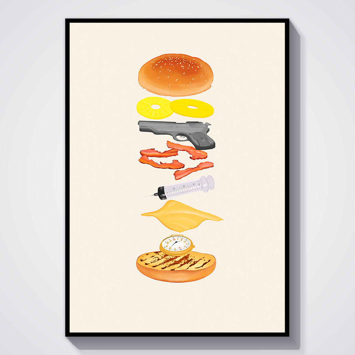 Flex Designs Poster Pulp Fiction Deconstructed 11 x 17" Home Goods - Movie 1994 Movie Poster