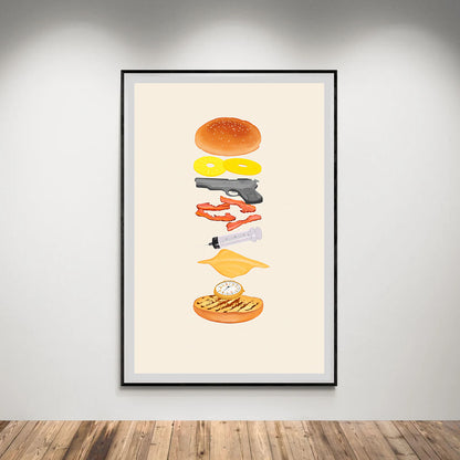 Flex Designs Poster Pulp Fiction Deconstructed 5 x 7" Home Goods - Movie 1994 Movie Poster