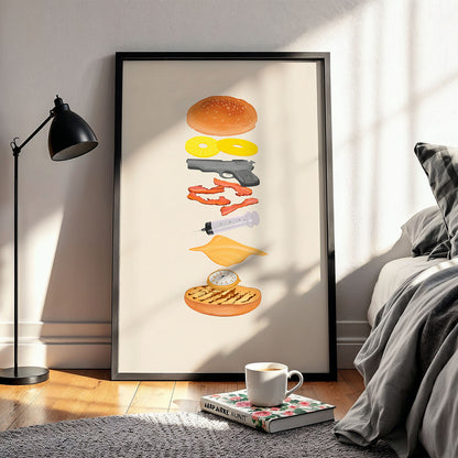 Flex Designs Poster Pulp Fiction Deconstructed 11 x 17" Home Goods - Movie 1994 Movie Poster