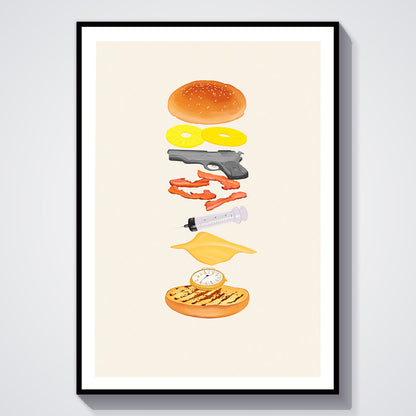 Flex Designs Poster Pulp Fiction Deconstructed 5 x 7" Home Goods - Movie 1994 Movie Poster