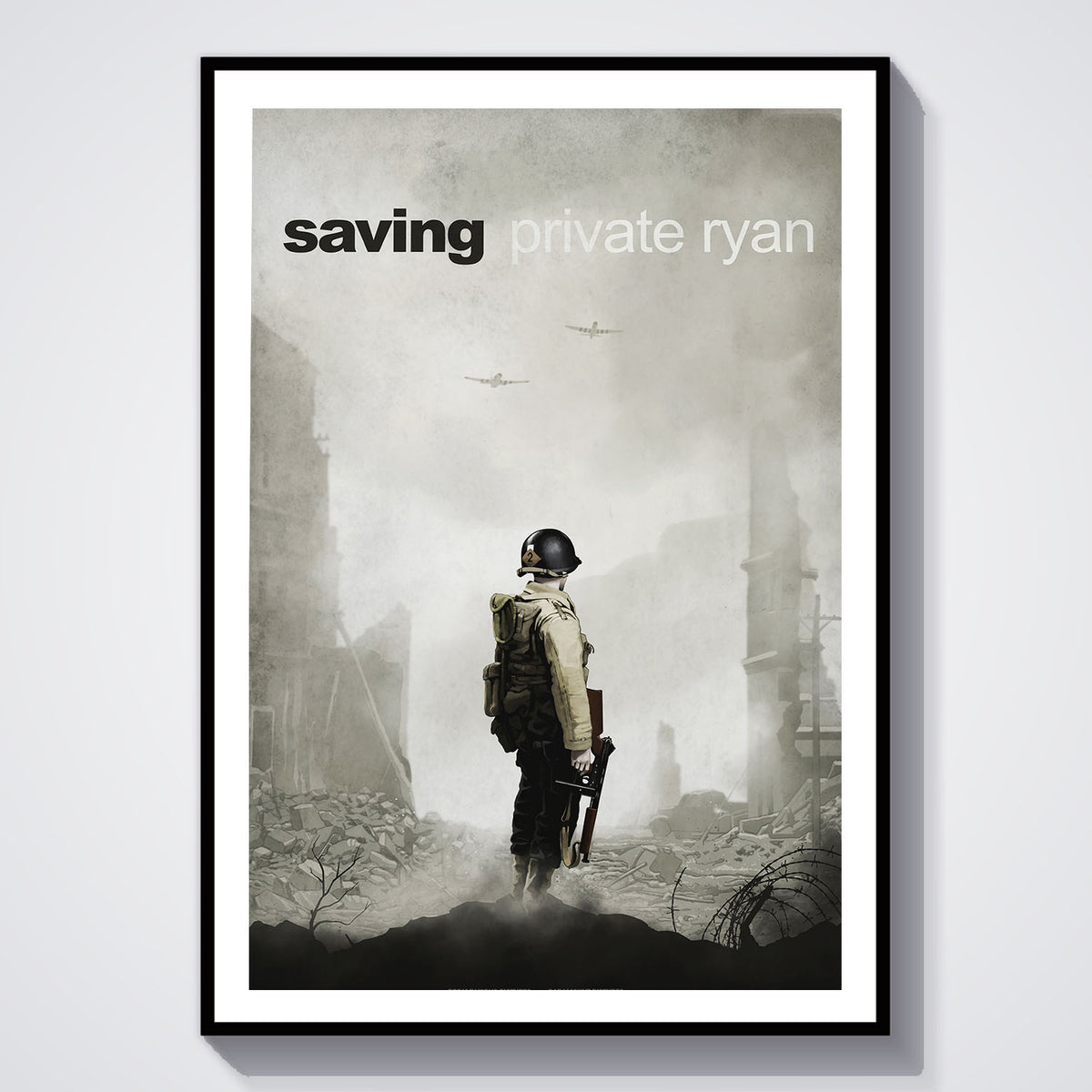 Flex Designs Poster Saving Private Ryan Minimalist 5 x 7" Home Goods - Movie 1998 Movie Poster