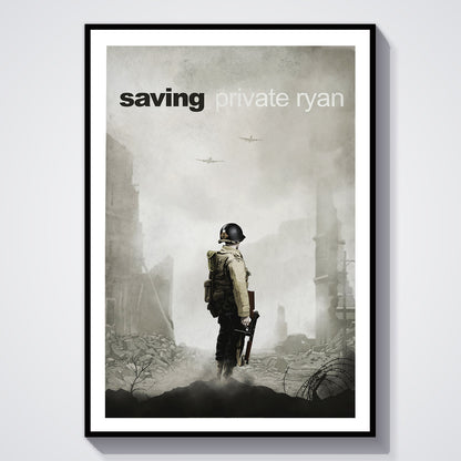 Flex Designs Poster Saving Private Ryan Minimalist 5 x 7" Home Goods - Movie 1998 Movie Poster
