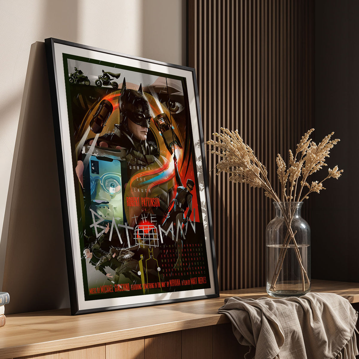 Flex Designs Poster The Batman Cartoon 11 x 17" Home Goods - Movie 2022 Movie Poster