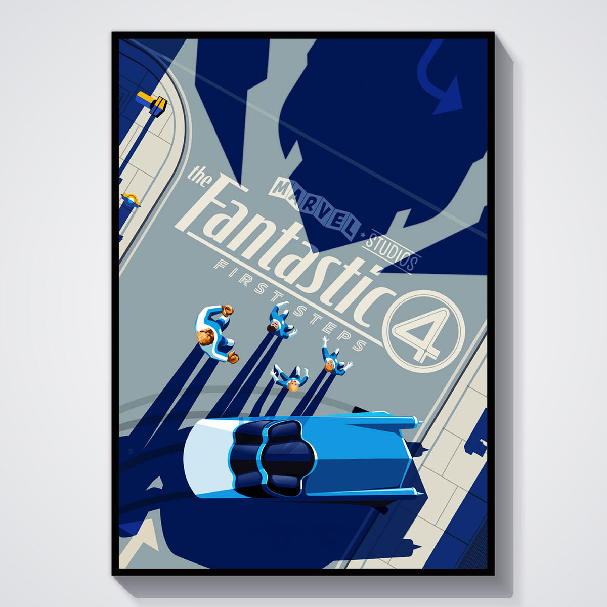 Flex Designs Poster The Fantastic 4 First Steps Cartoon 11 x 17" Home Goods - Movie 2025 Movie Poster