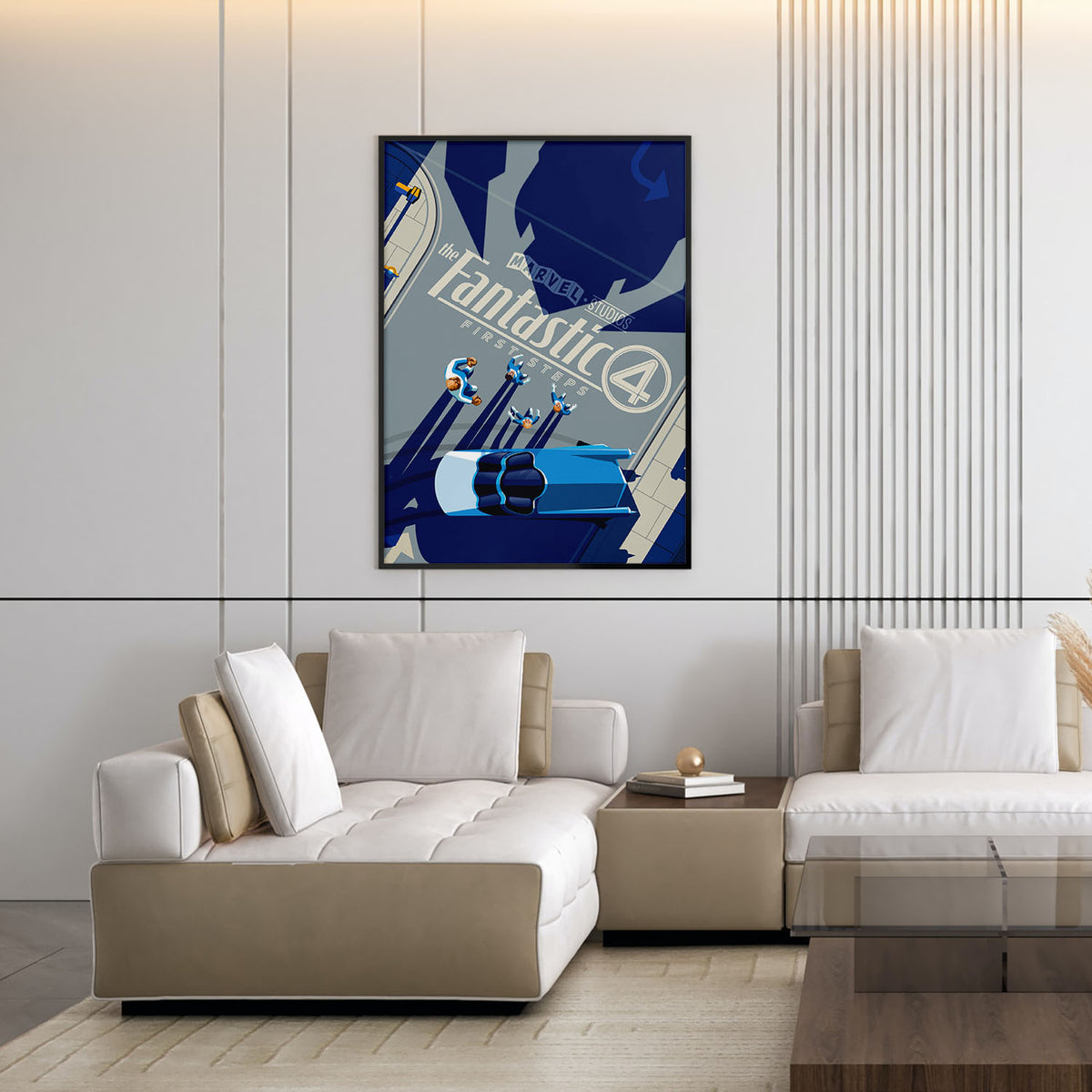 Flex Designs Poster The Fantastic 4 First Steps Cartoon 11 x 17" Home Goods - Movie 2025 Movie Poster