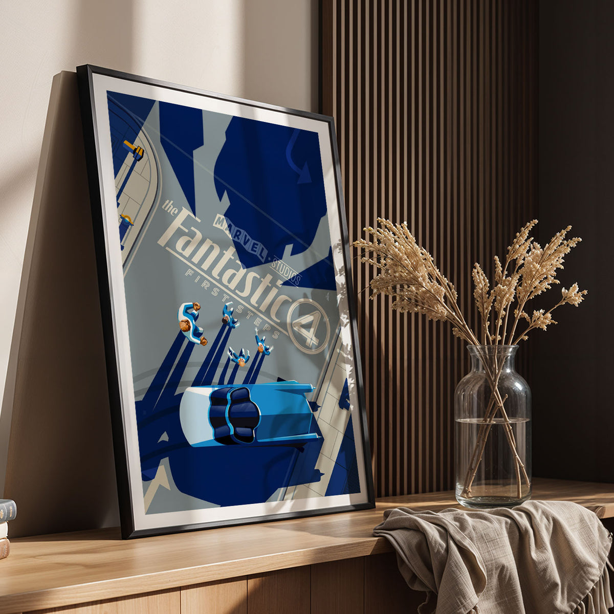 Flex Designs Poster The Fantastic 4 First Steps Cartoon 11 x 17" Home Goods - Movie 2025 Movie Poster