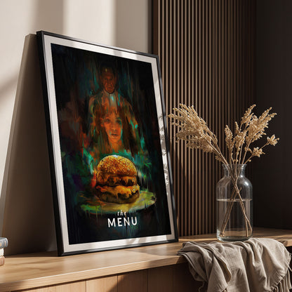 Flex Designs Poster The Menu Burger 11 x 17" Home Goods - Movie 2022 Movie Poster
