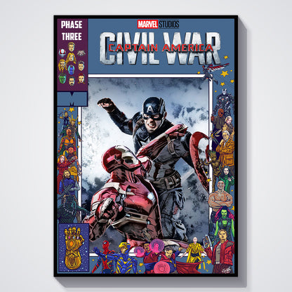 Flex Designs Poster Captain America Civil War Comics 11 x 17" Home Goods - Movie 2016 Movie Poster