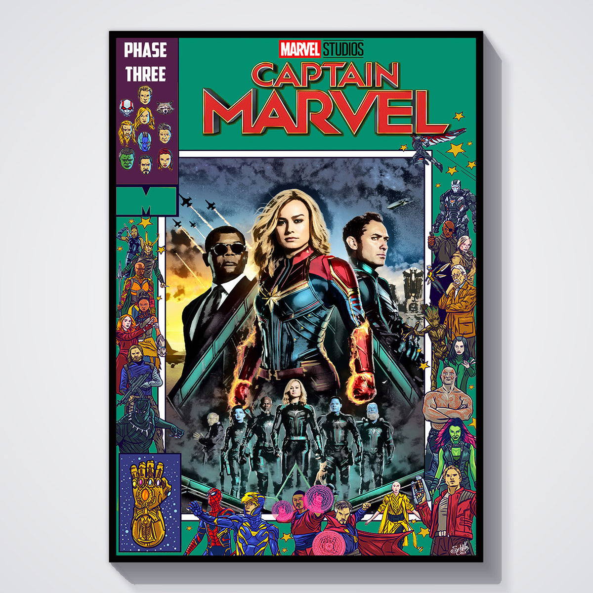Flex Designs Poster Captain Marvel Comics 11 x 17" Home Goods - Movie 2019 Movie Poster