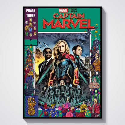 Flex Designs Poster Captain Marvel Comics 11 x 17" Home Goods - Movie 2019 Movie Poster