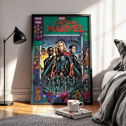 Flex Designs Poster Captain Marvel Comics 11 x 17" Home Goods - Movie 2019 Movie Poster