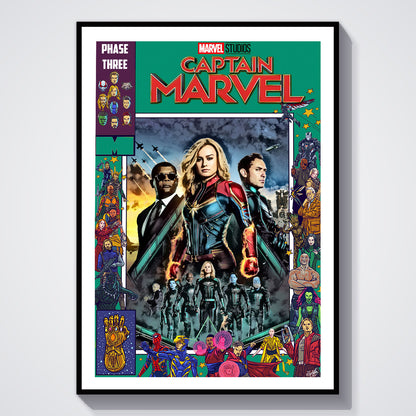 Flex Designs Poster Captain Marvel Comics 5 x 7" Home Goods - Movie 2019 Movie Poster