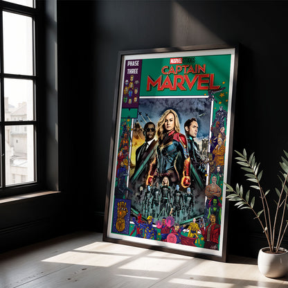 Flex Designs Poster Captain Marvel Comics 5 x 7" Home Goods - Movie 2019 Movie Poster