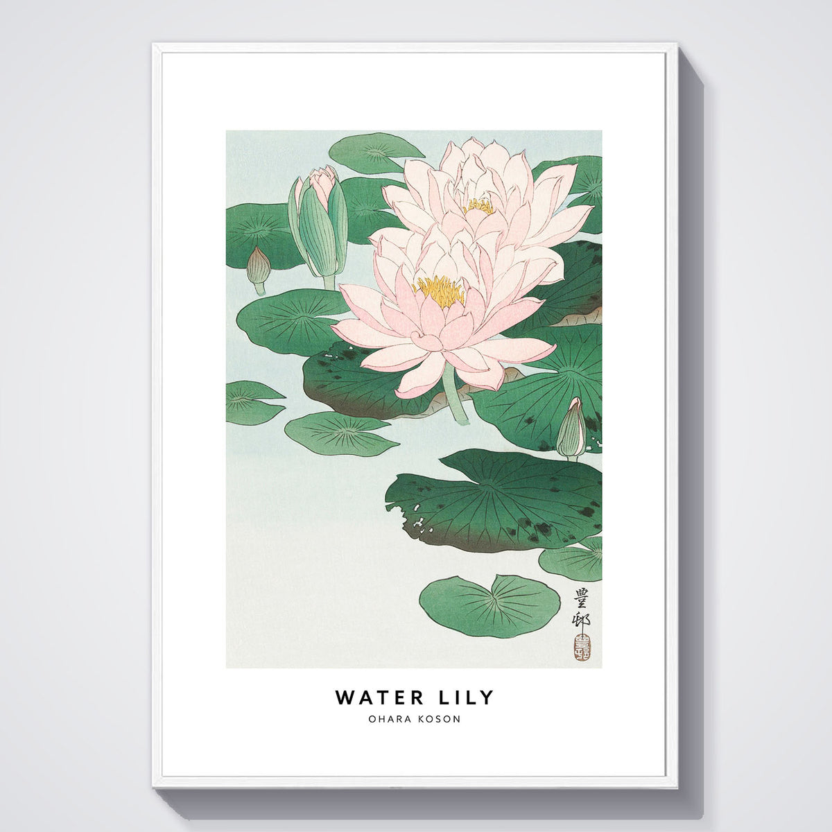 Flex Designs Poster Water Lily by Ohara Koson 11 x 17" Home Goods - Artist Artwork  Poster