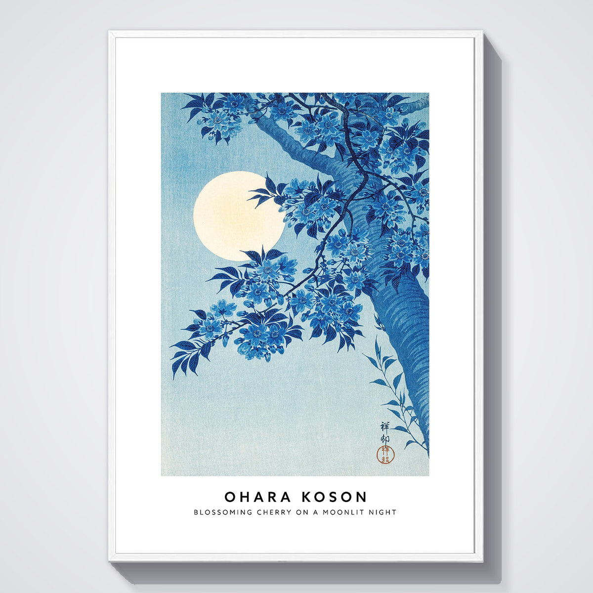Flex Designs Poster Blossoming Cherry on Moonlit Night by Ohara Koson 11 x 17" Home Goods - Artist Artwork  Poster